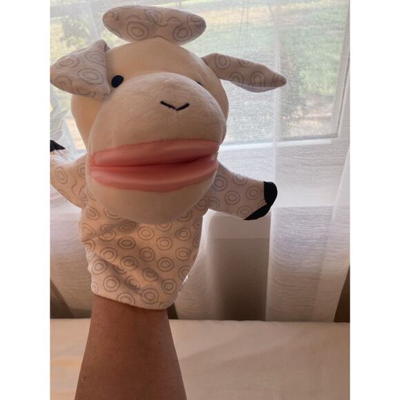 Lot 2 Hand Puppets Cow Plush Evriholder Big Mouth Melissa & Doug Lamb (No Tag) - Picture 3 of 12